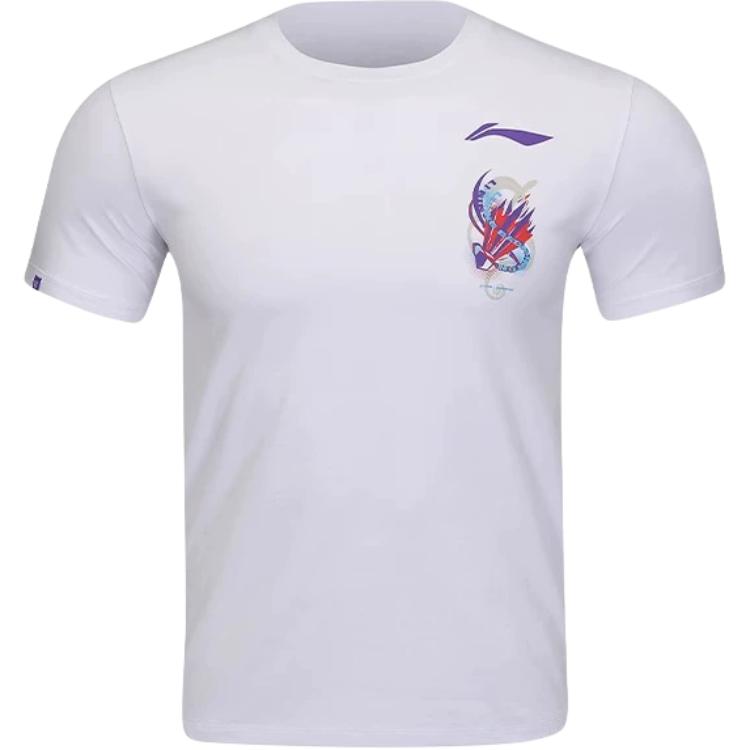 Li Ning Badminton Jerseys Unisex Standard White Crew Neck Moderate AHSV051-2 M