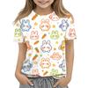 Kids Animal Print Crew Neck Short Sleeve Casual Loose Fit T Shirt Comfortable Lightweight Soft Fabric Suitable for Everyday Wear