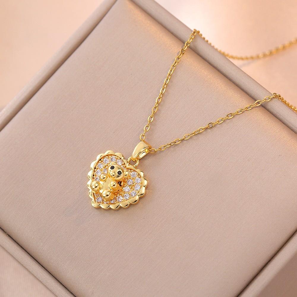 Titanium Steel Twisted Zircon Flower Pendant Ins Style Women Clavicle Chain Fashion Jewelry Necklace Factory Direct X0320