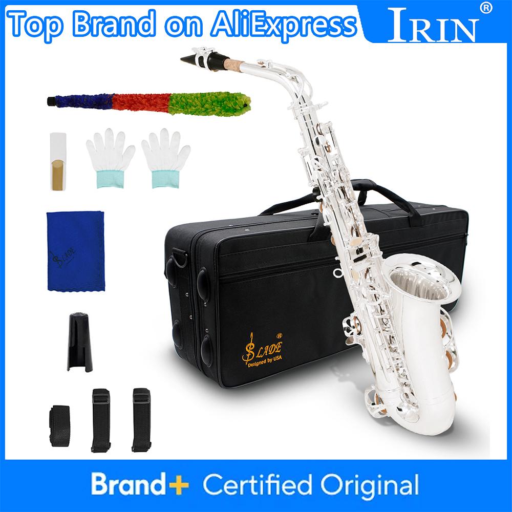 SLADE E-flat Alto Saxophone Premium Brass Body Carved White Shell Keys Saxophone Set with Case Professional Woodwind Instruments