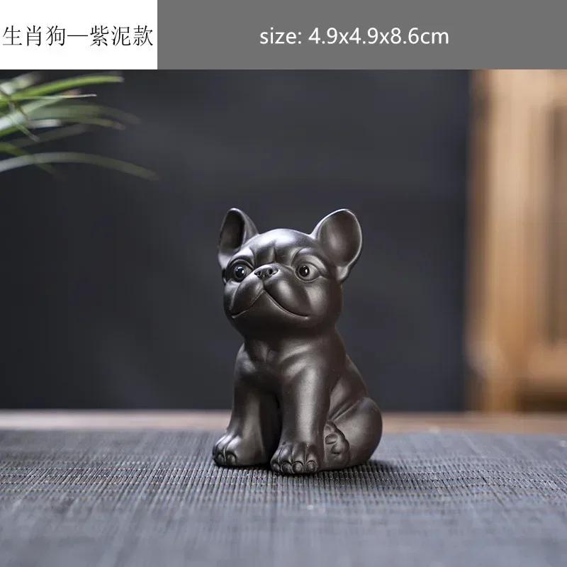 Creative Purple Sand 12 Zodiac Animal Decoration Chinese Handmade Tea Pet Lovely Feng Shui Tea Accessories Desktop Ornaments