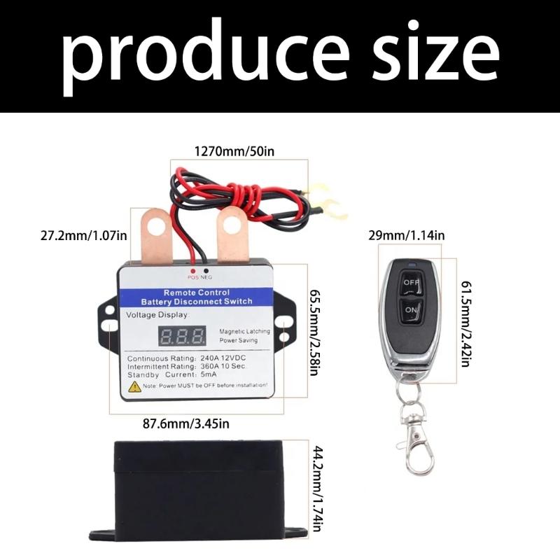 Waterproof 12V Battery Cut Off Switches Relays 240A 360A Remote Controlled High Current for Vehicles & Marine Applications