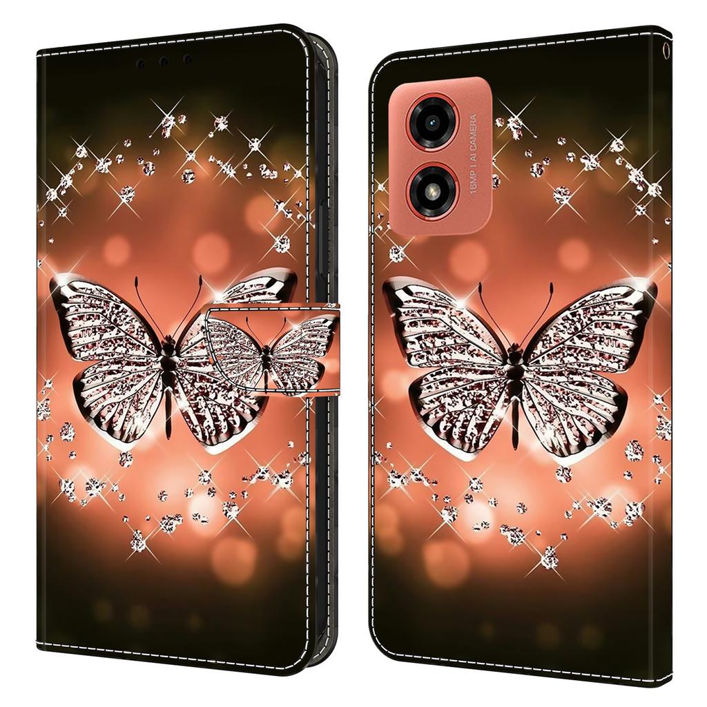 For Motorola Moto E14 4G/G04 4G/G04s 4G/G24 4G Cover 3D Pattern Printing Wallet Leather Phone Case