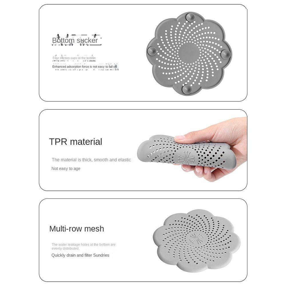 TPR Flower Shape Floor  Drain Mat Anti Blocking Sewer Deodorant Cover Floor  Drain Cover  Kitchen