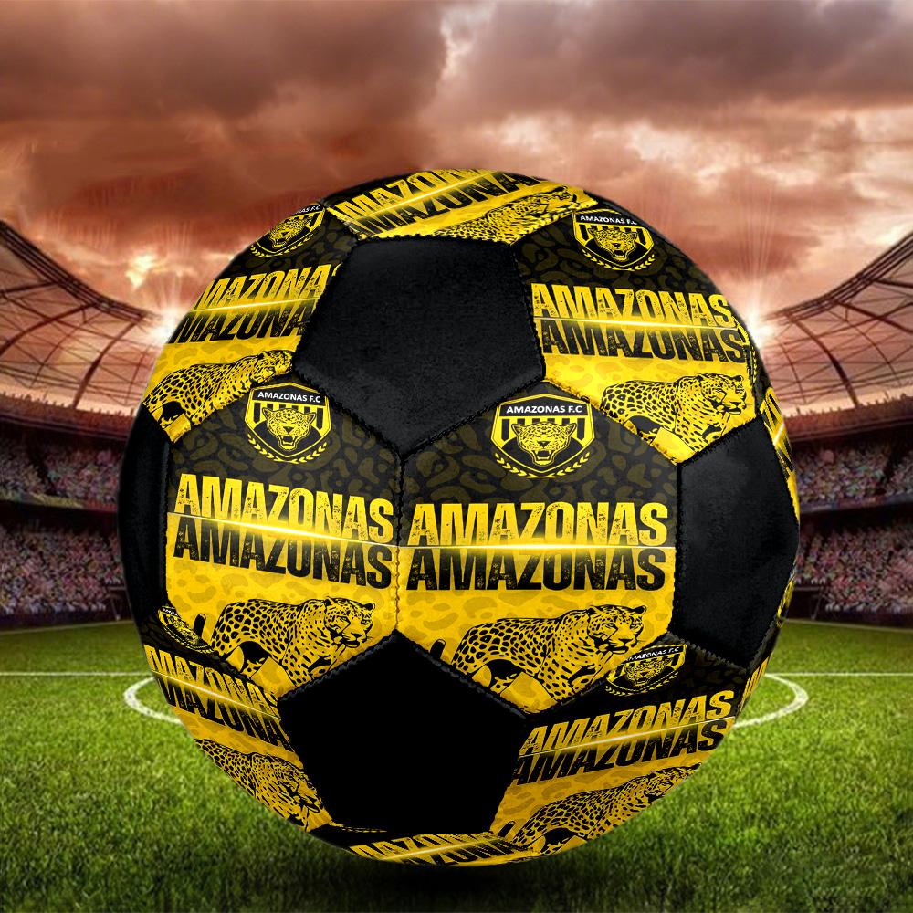 AMAZONAS FC Indoor Soccer Ball Colorful All Ages Size 5 Machine Stitched PVC Competition Ready Durable High-Bounce