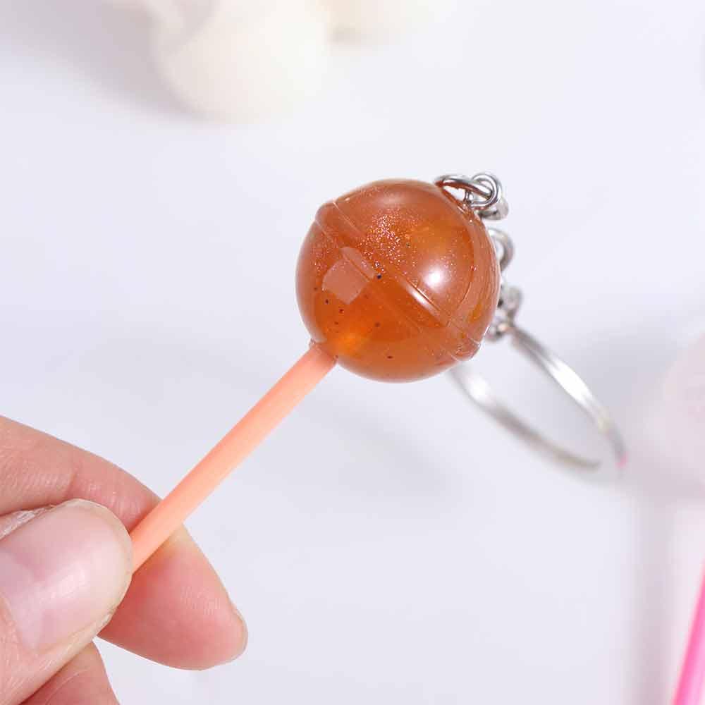 Transparent Lollipop Keychain 3D Food Candy Key Rings Lovely Simulation Lollipop  Men Women