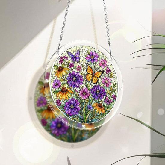 Acrylic Puzzle Suncatcher Decoration, Stained Glass Door Window Hanging Ornament, DIY Puzzle Crafts Pendant for Adults, Puzzle Enthusiasts