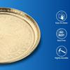 Handmade Pure Brass Puja Thali with Flower Embossed Design