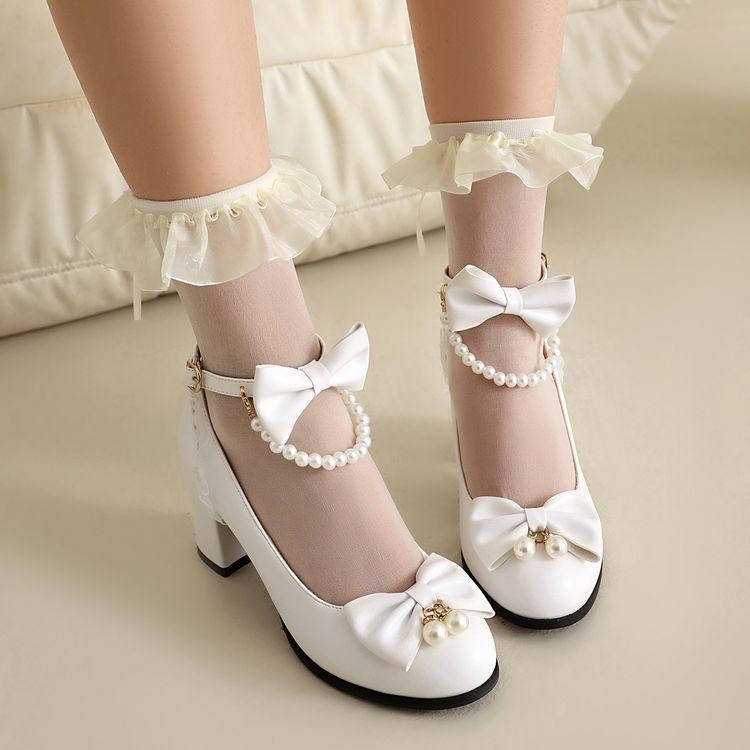 Fashion Women's Patent Leather High Heel Lolita Shoes, Cute Mary Jane Shoes, Wedding Role Play Shoes, Size 31-43