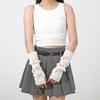 Fashion Y2K Bow Fingerless Gloves Thicken Cute Bowknot Long Knit Arm Warmers Arm Sleeves Autumn