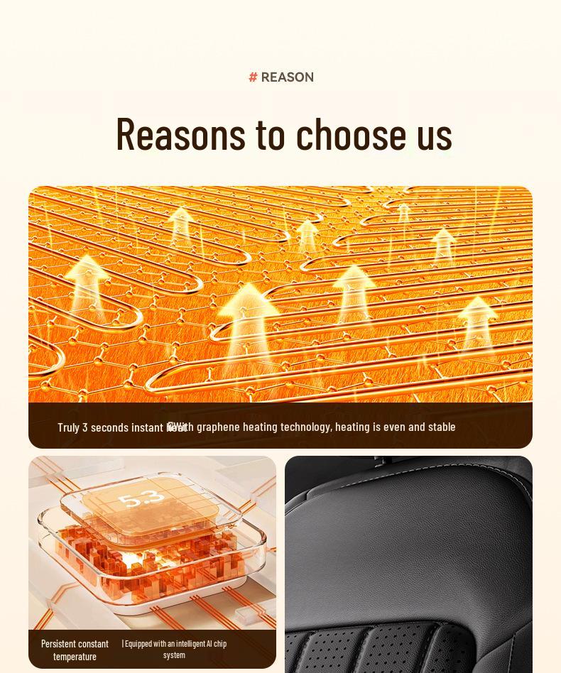 Graphene Heated Car Seat Pad with Massage - Universal Winter Seat Cushion