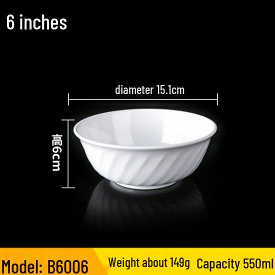 Белая melamine тарелка A5 для лапши, большая - Имитация фарфора для супа, вонтонов или рисовой лапши - Качество для коммерческих ресторанов A5 Food-Grade Material