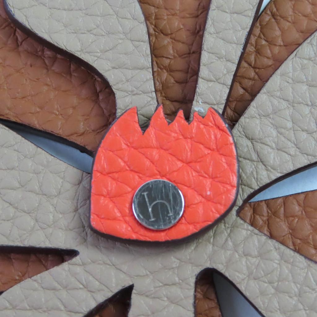 HERMES charm Petite Ash Magnolia Brown orange leather Women Used