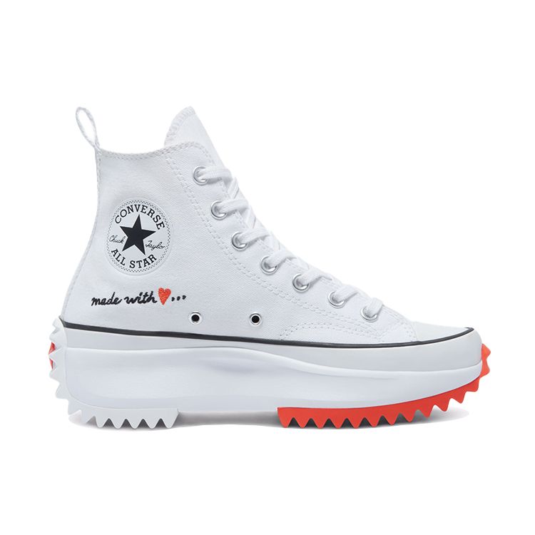 Converse Run Star Hike High Made With Love - Bílé dámské tenisky Jasně-maková Černá 571874C