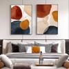 Abstract Geometric Line Orange Watercolor Boho Wall Poster Print Nordic Canvas Painting Art Pictures Living Room Home Decor