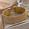 Vacuum Plated 18k European and American Dense Wire Embossed Titanium Steel Bracelet Female, Light Luxury and Non-fading Couple Jewelry