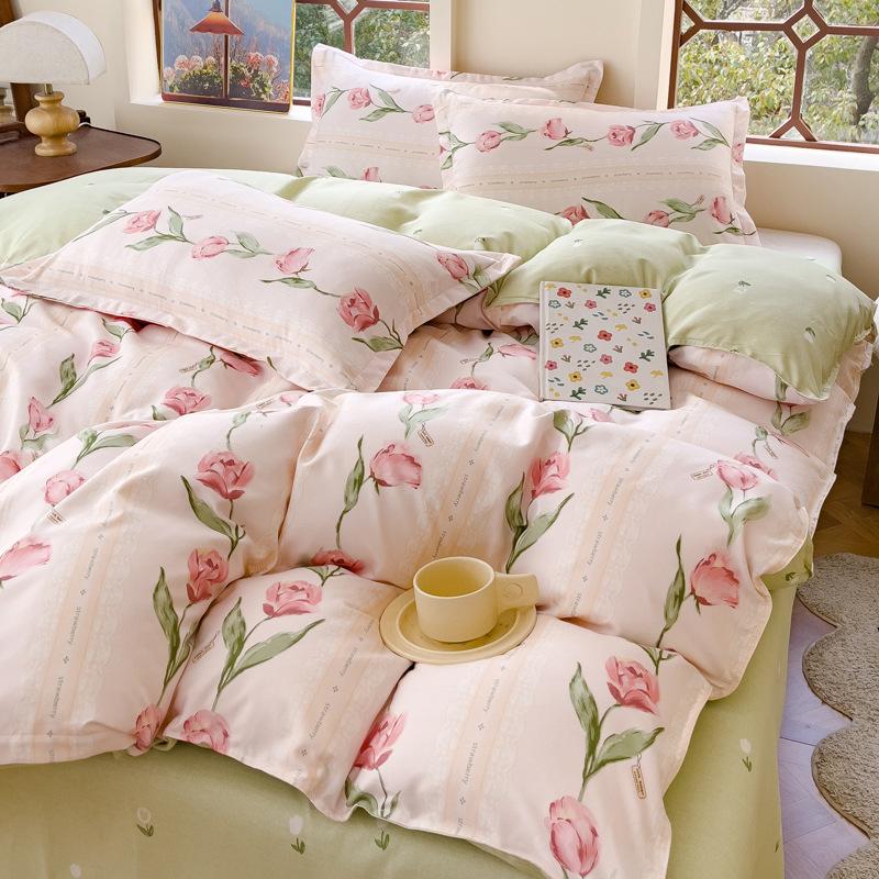 Home Warm Thickened Polished Four-piece Set Cashmere Bed Sheet Quilt Cover Dormitory Three-piece Set Bedding