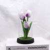 Tulip simulation flower luminous glass cover tabletop ornament Teachers' Day Mother's Day gift ornament night light gift