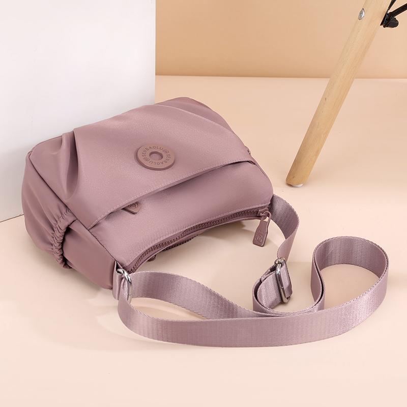 Women's Bag Multi-Pocket Shoulder Bag Lightweight Nylon Crossbody Bag