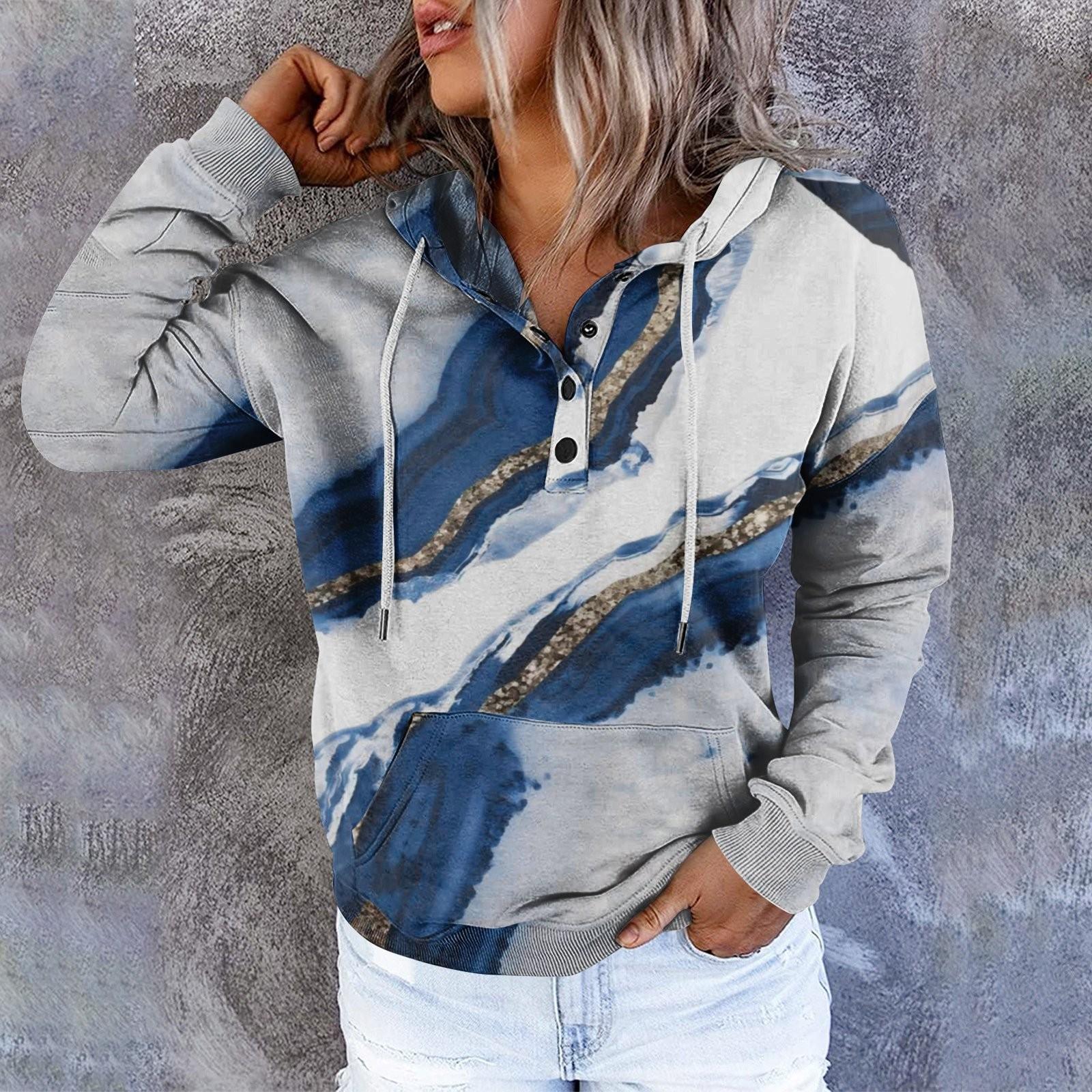 

Женские повседневные модные пуловеры с длинными рукавами и принтом, толстовки с капюшоном L