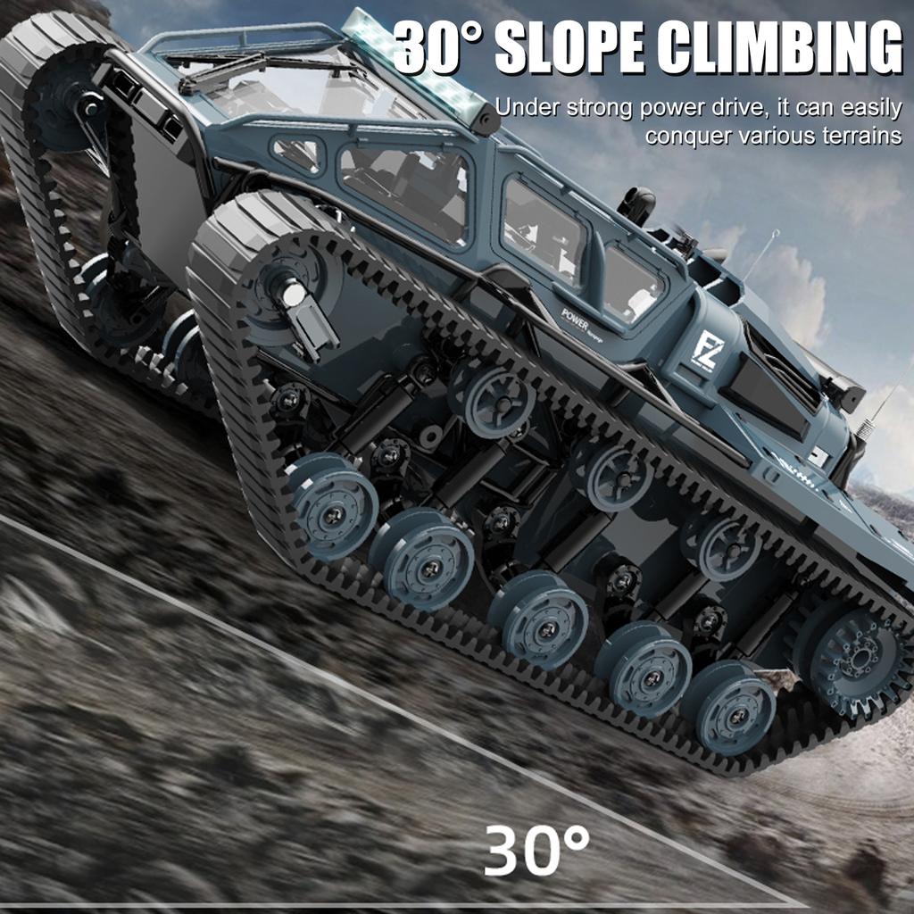 Remote Control Tank, 2.4GHz All Terrain 360 degrees  Rotating Stunt Toy Vehicle with LED Lights, Off Road Tracked Car