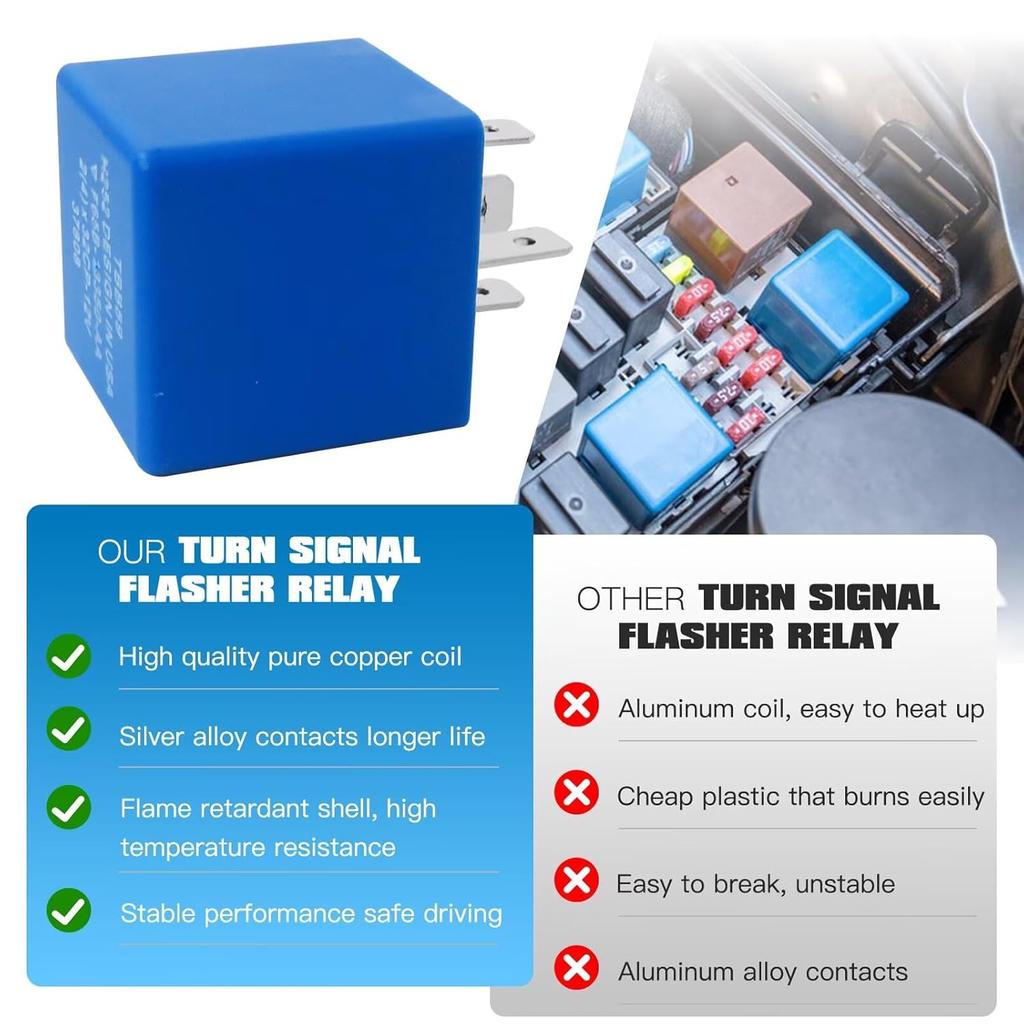 Premium 5 pin 12 Volt Turn Signal Flasher Relay for Lights for Ford 1995-2014 F350 F150 F250 F350 Super Duty Escape Excursion Expedition