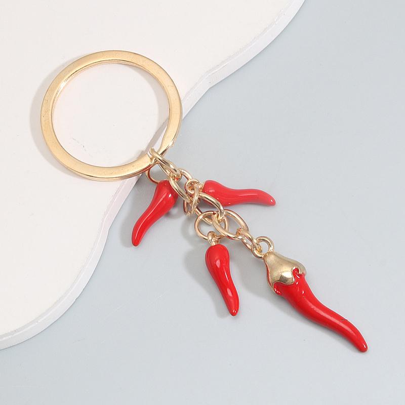 Creative Red Colorful Pepper Keychain Mini Vegetable Key Rings For Best Friends Women Men Gift Car Bag DIY Handmade Jewelry