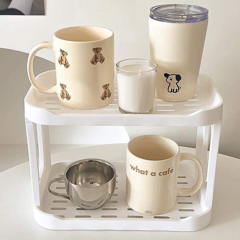 Double-Layer Water Cup Rack Two-Tier Storage Rack Neatly Arranged For Family