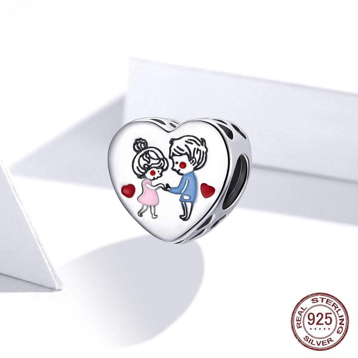 

925 стерлингового серебра Шарм подходит Оригинальный Нежный любовь Браслет Женщины Ювелирные изделия DIY Бусины Шарм Ювелирные изделия Изготовление