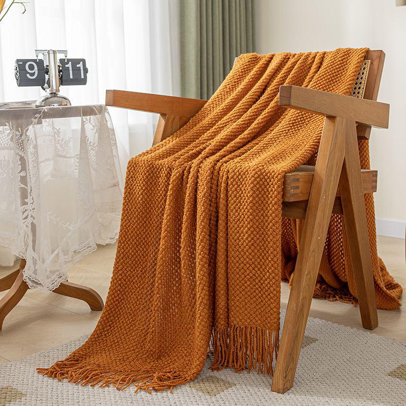 G5Z Luxuriöses Wollsofa & Nickerchen-Decke - Einfarbige, Ins-Stil, Schal-Überwurf, Bettende-Dekoration