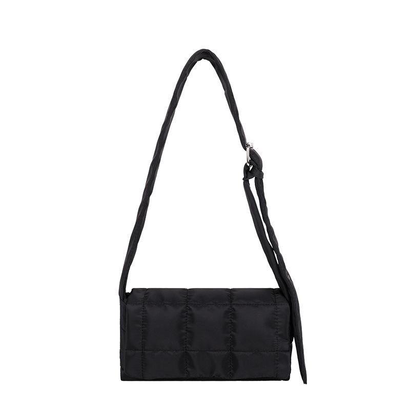 2025 New Ins Fashion Trend Internet Celebrity Solid Color Sponge Pillow Bag Nylon Shoulder Messenger Bag Space Cotton Bag