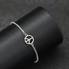 Noter New Unique Stainless Steel Men Bracelet Peace Symbol Anchor Braslet Adjustable Cuban Chain Link Braclet Perfect Gift Homme