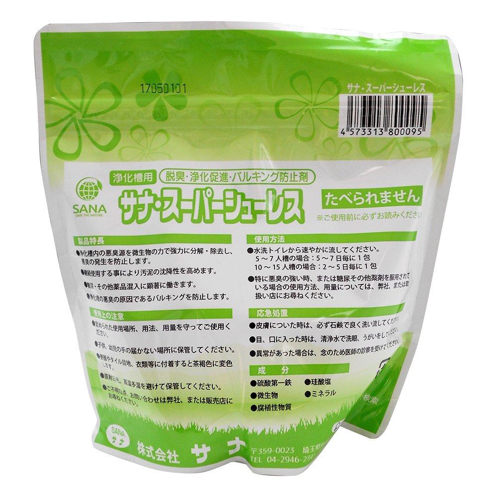 SANA Super Shoeless Deodorizing, Purification, and Bulking Prevention Agent for Septic Tanks, 20g x 20 Packets