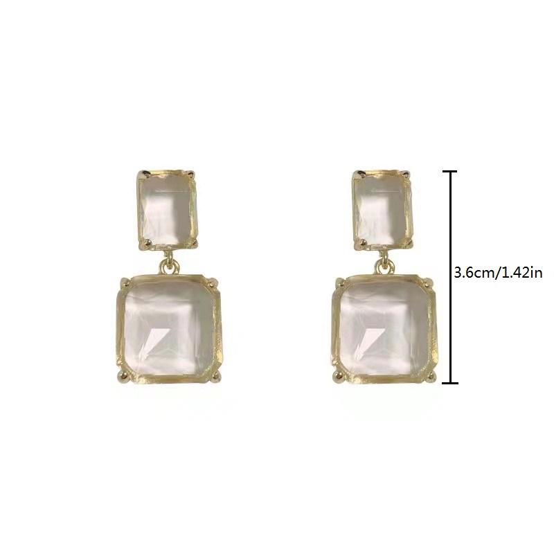 Transparent Minimalist Earrings Stylish Earrings Fashionable Crystal Temperament Retro  Delicate Jewelry
