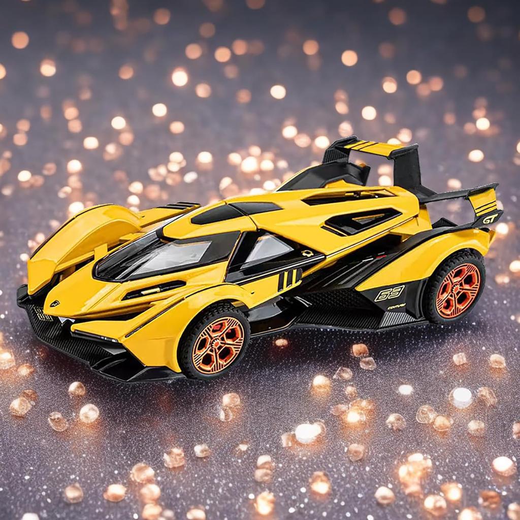 1/32 Toy Cars Lambo V12 Race Car Toys Model Die-cast Pull Back Model with Sound and Light Toy Vehicle for 3+Year Old Boys Festival Gift Car