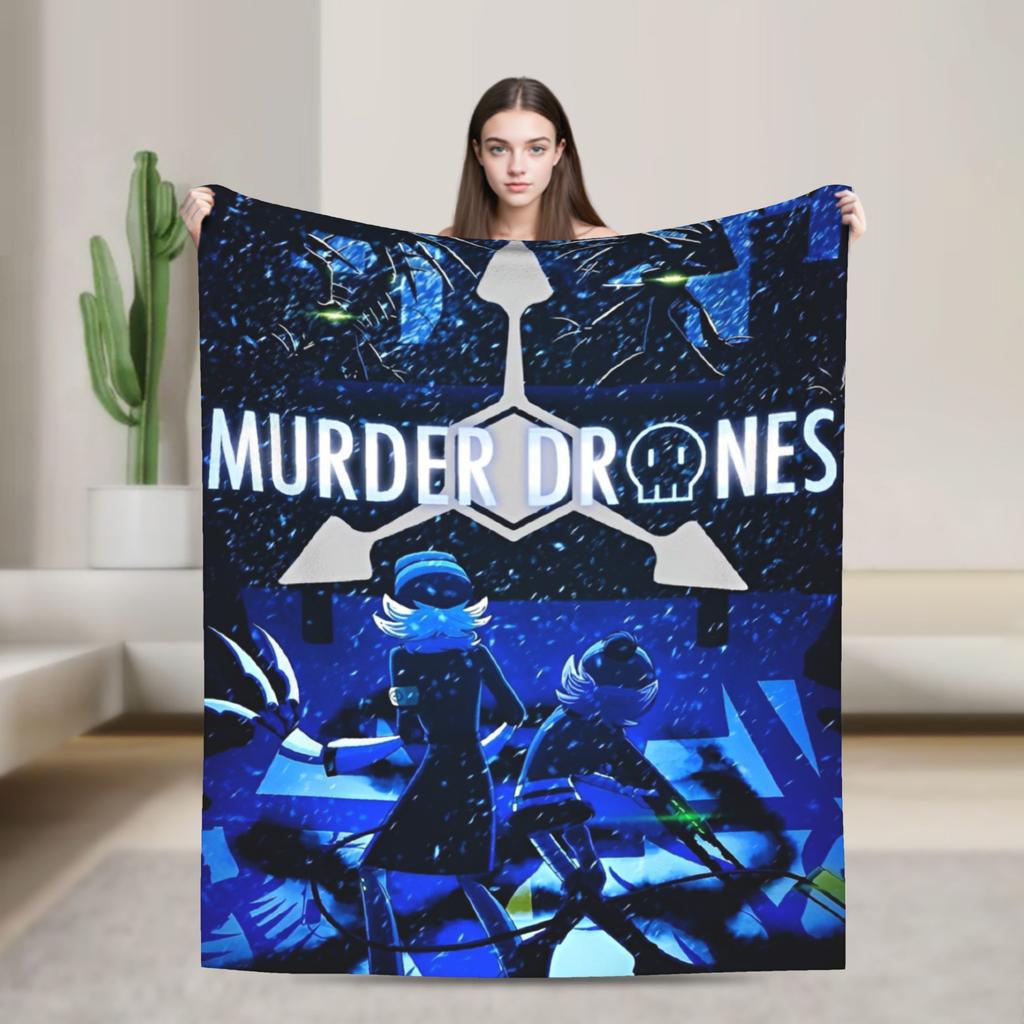 Murder Drones  Blanket Uzi Doorman Wool Funny Breathable Throw Blanket for Bedspread  Winter