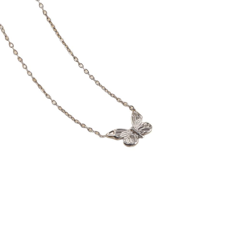 2025 Embossed Butterfly Necklace: 18K Gold-Plated Stainless Steel, Women's Niche Design, Non-Fading