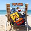 1pc Blaze and the Monster Machines2 Beach Towel with Custom Name, Beach/Swimming/Bath/Picnic/Camping Towel, Suitable for Seaside Beaches