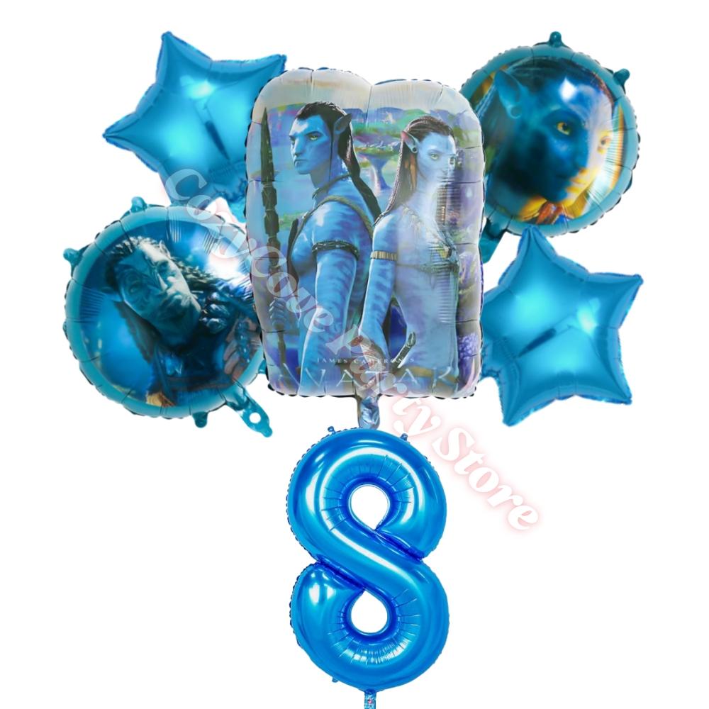 New Avatar Birthday Party Decoration Tableware Avatar 2 Balloons Set Plate Cup Gift Bags For Kids Boy Party Favors Photo Booth