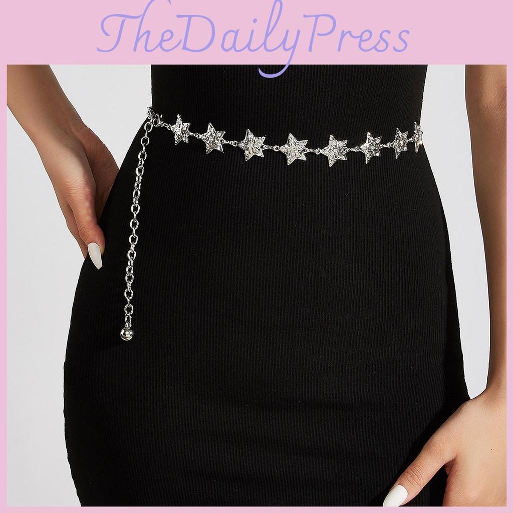 Shiny Waist Metal Chain With Star Pattern For Dresses And Skirts Wear Summer