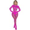 Women's Long Sleeve Moon Fishnet Bodysuits Jumpsuit See Through Mesh Bodystocking Lingerie Underwear Erotic Nightwear