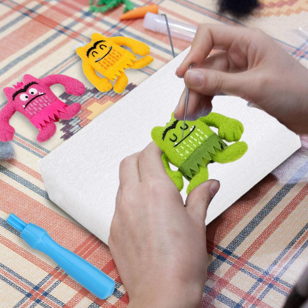 Wool Felting Kit Needle Felting Beginner Kit Needlework Embroidery Cute Craft Supply For Girl Sewing Kids Boy Home Decoration