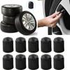 Auto Car Bike Motorcycle Truck Wheel Tire Valve Stem Caps 100Pcs Black Plastic Durable Protection for Nipple Exterior Parts