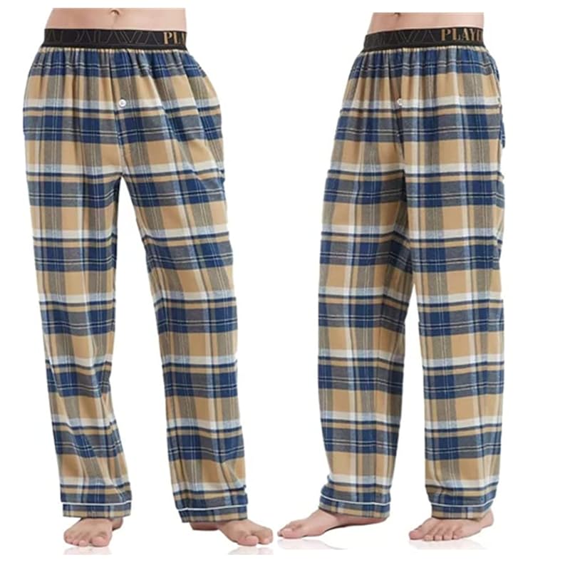 

[HOME WAY] pajama pants men s 100% cotton room wear bottoms Thin Room wear organic cotton skin-friendly ventilation Sweat absorption quick drying