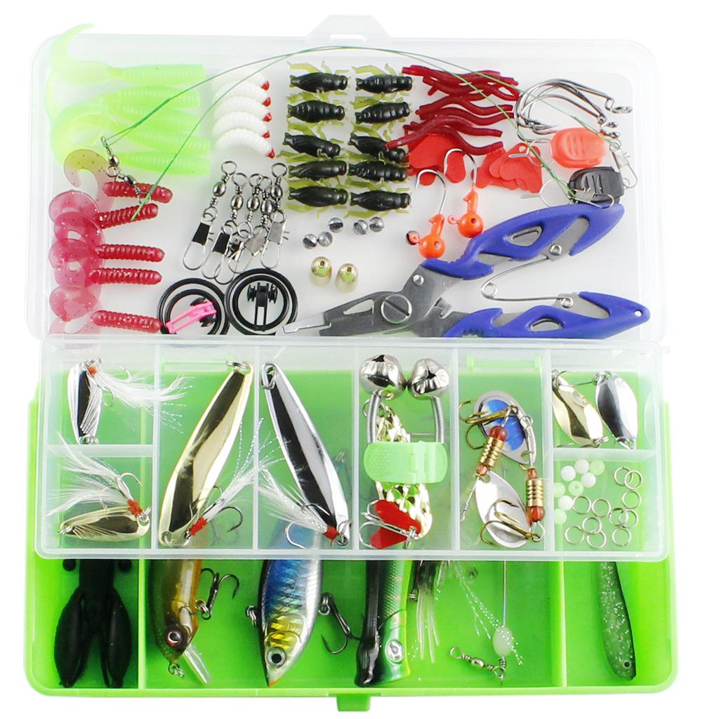 

Hunter High 106-piece Fishing Lure Set: Soft Baits, Minnows, VIB, Spoons, Multi-functional Fishing Tackle Accessories.