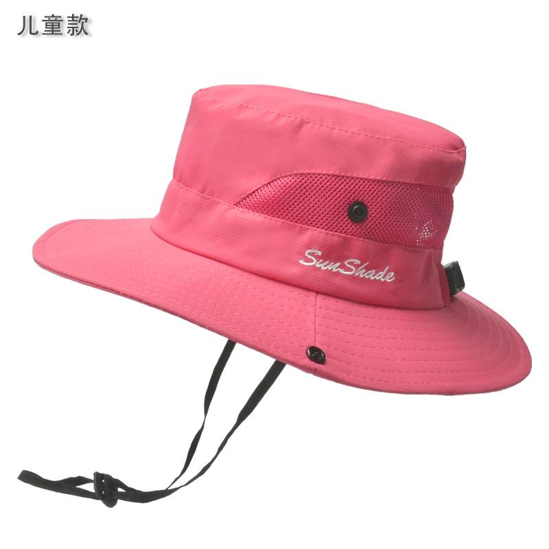 Sommer Damen Outdoor Sonnenhut Zopfloch Fischerhut Sonnenschutz Sonnenhut atmungsaktiv Bergsteigerhut Eltern-Kind-Modell