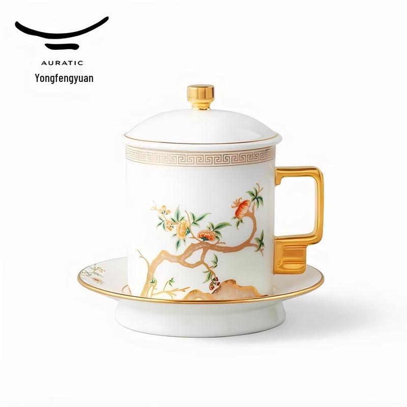 Yongfengyuan Madam Porcelain Pomegranate Garden Ceramic Mug