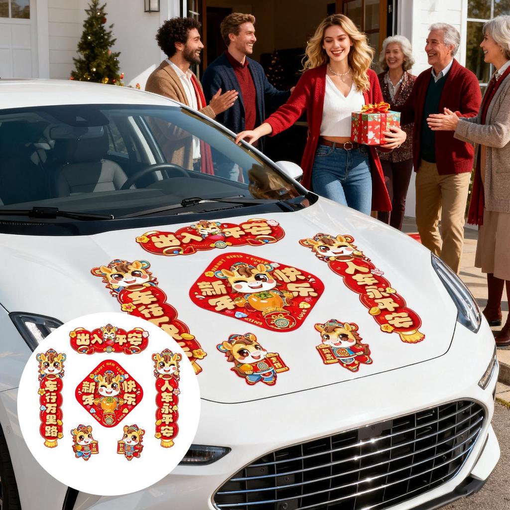 2026 Chinese New Year Horse Stickers Chinese Waterproof Magnetic Bumper Decals New Year Horse Decals For Cars Shop Home School