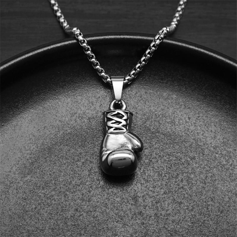 Boxing Gloves Boxer Men Necklaces Pendants Chain Punk Trendy for Boyfriend Stainless Steel Jewelry Creativity Gift
