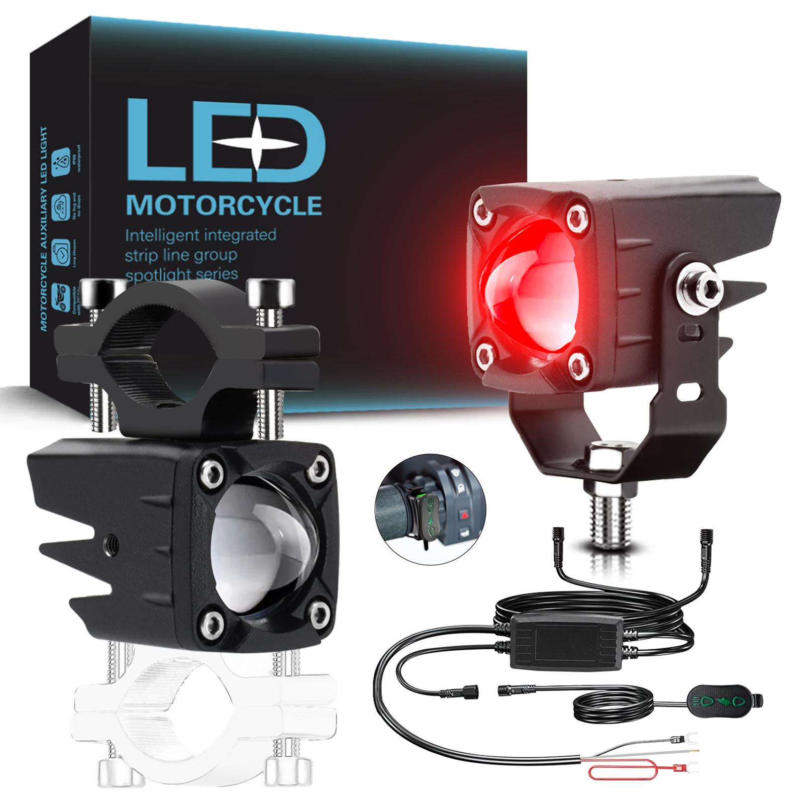 

1 Pair Motorcycle LED Spotlight 180W Flashing Lamp for Motorbike Electric Vehicle Modification A
